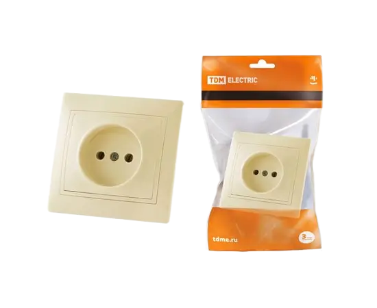 Rozetka როზეტი 10ა (დამიწების გარეშე)(კრემი)